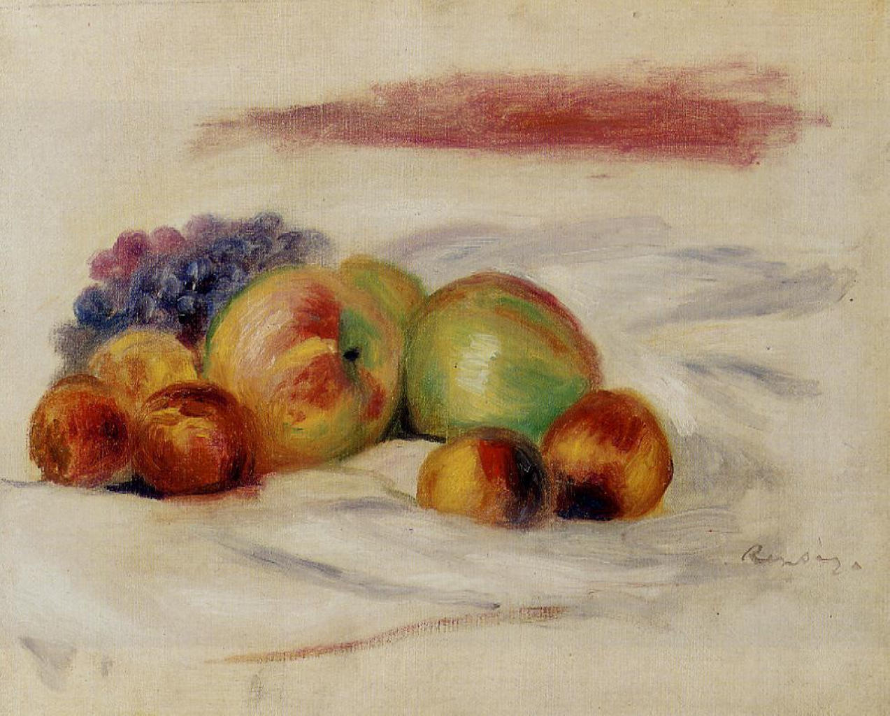 Apples and Grapes - Pierre-Auguste Renoir painting on canvas